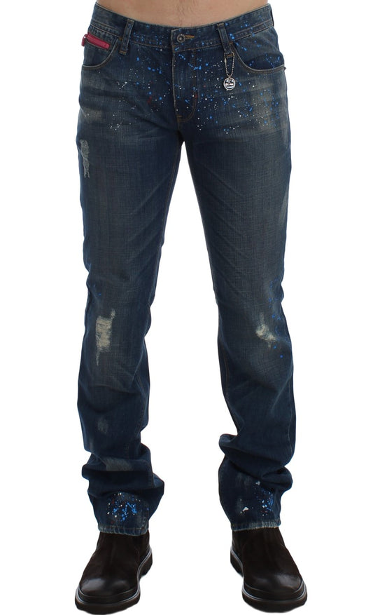 Costume National Jeans in Blau mit Waschung und schmaler Passform