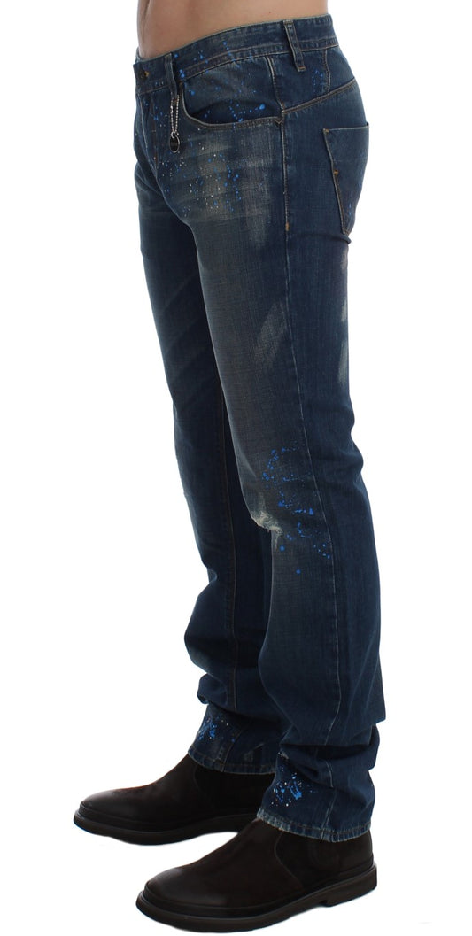 Costume National Jeans in Blau mit Waschung und schmaler Passform