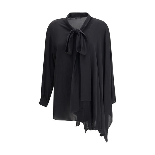 Schwarze Seidenbluse von Balenciaga