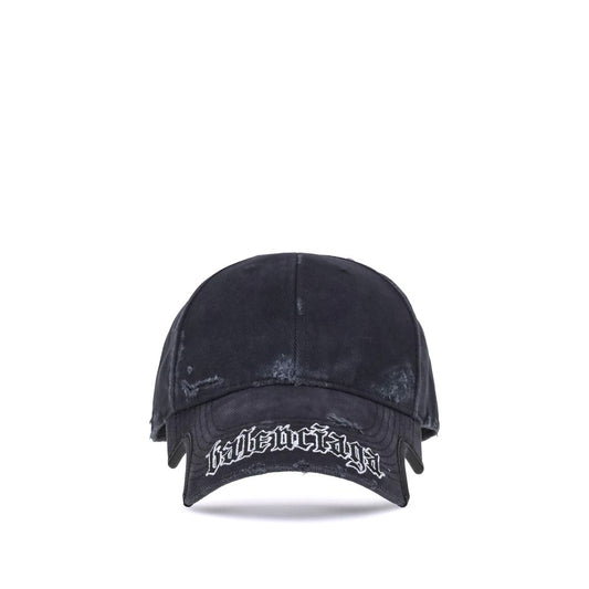 Balenciaga Schwarze Baumwollkappe (Baseballkappe)