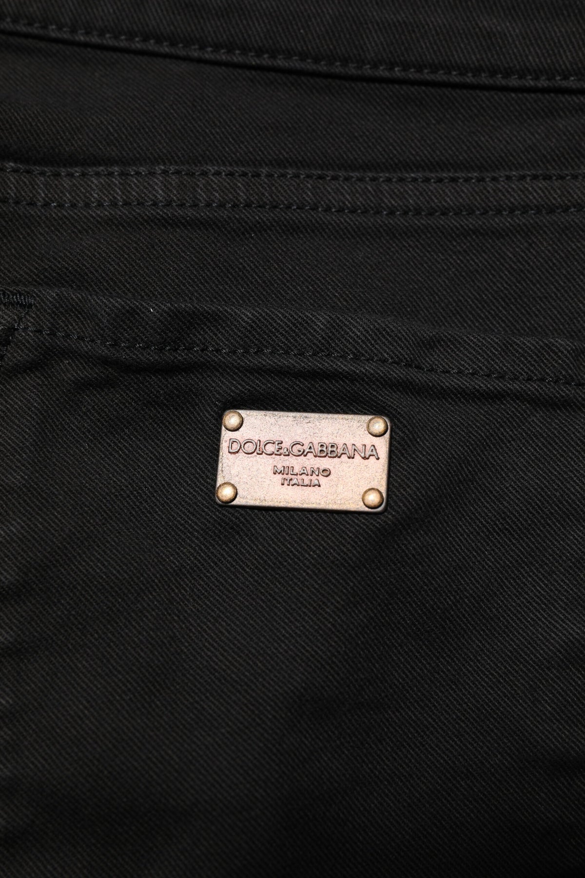 Dolce & Gabbana – Schwarze Skinny-Jeans aus Baumwoll-Denim mit Logo und mittlerer Taille