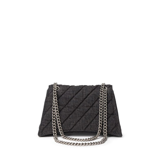 Balenciaga – Schultertasche aus schwarzem Stoff und Leder