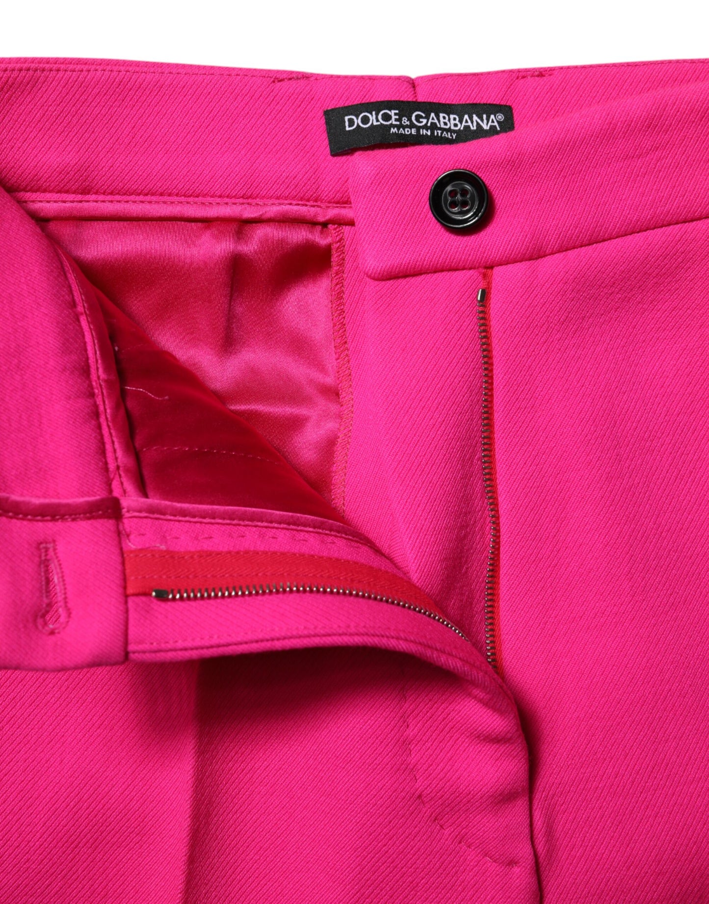 Dolce & Gabbana – Hoch taillierte, konisch zulaufende Hose in Fuchsia-Pink