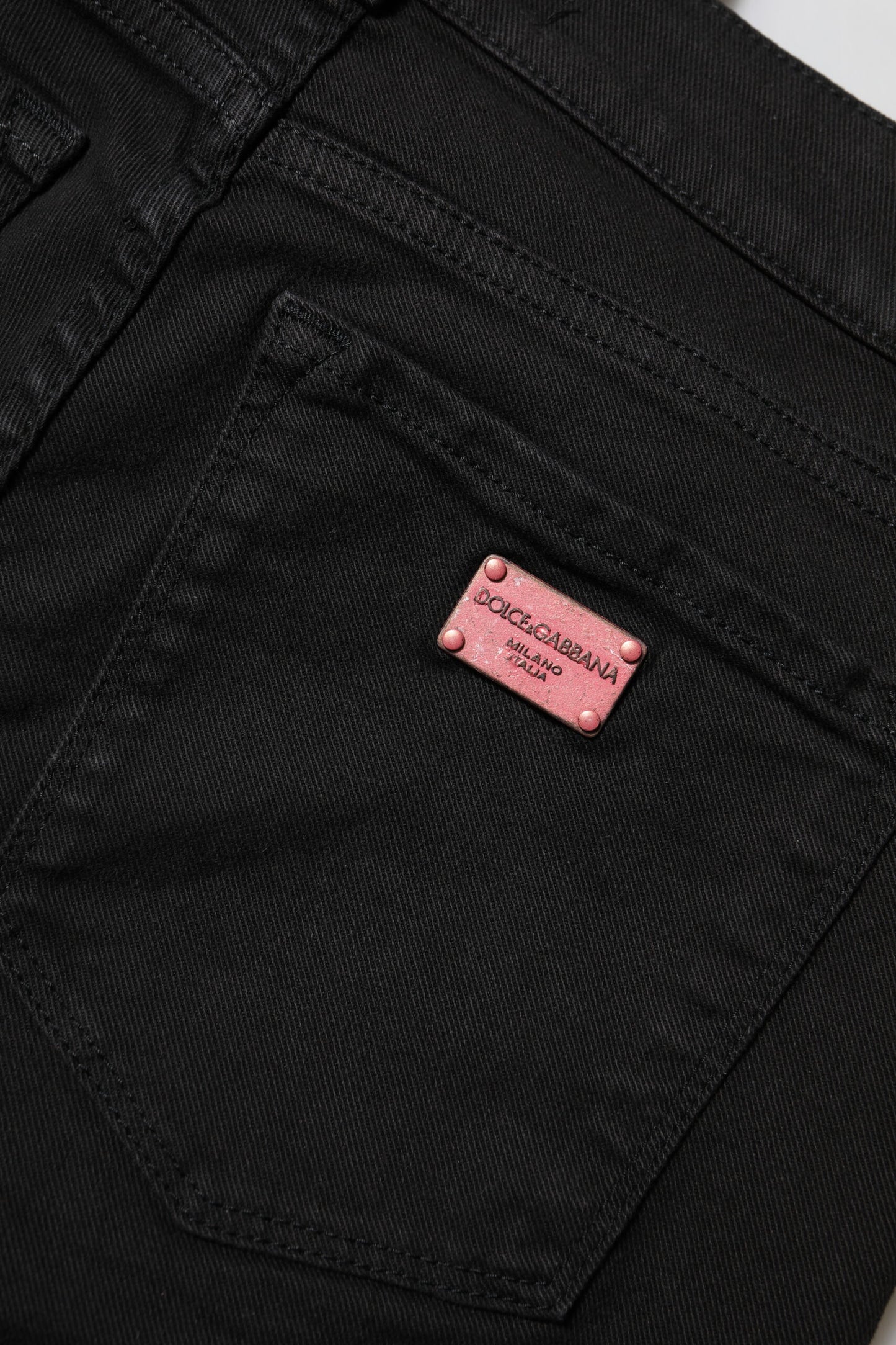 Dolce & Gabbana – Schwarze Skinny-Jeans aus Baumwolle mit mittlerer Taille
