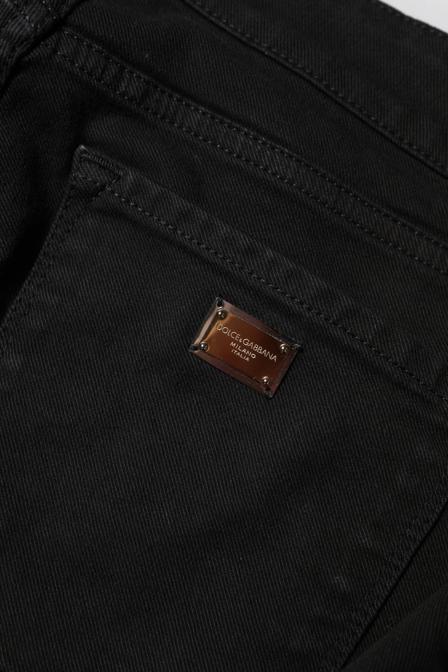 Dolce & Gabbana Black Cotton Skinny Mid Waist Denim Jeans