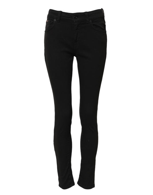 Dolce & Gabbana – Schwarze Skinny-Jeans aus Baumwolle mit mittlerer Taille