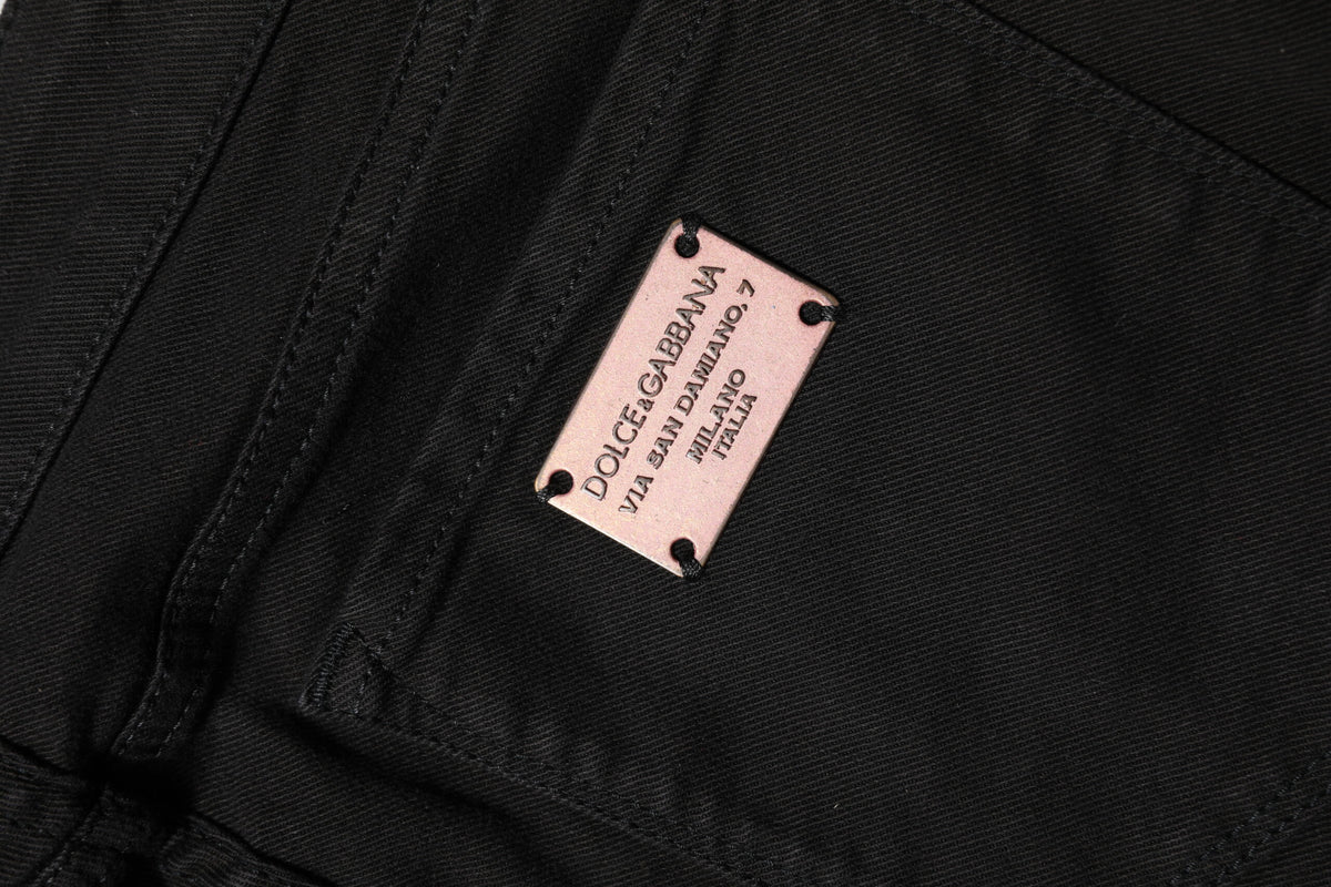 Dolce & Gabbana – Schwarze Skinny-Jeans aus Baumwolle mit mittlerer Taille