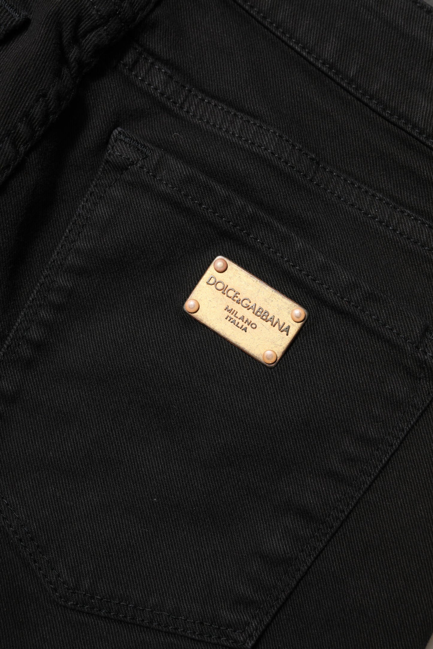 Dolce & Gabbana – Schwarze Skinny-Jeans aus Baumwolle mit mittlerer Taille