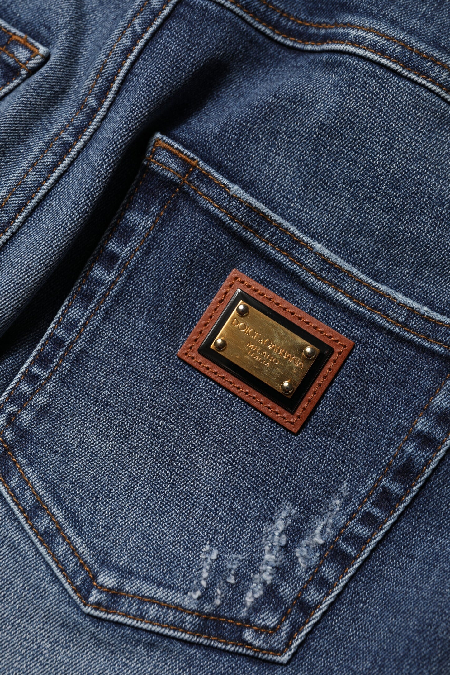 Dolce & Gabbana – Blaue Jeans mit Strassverzierung