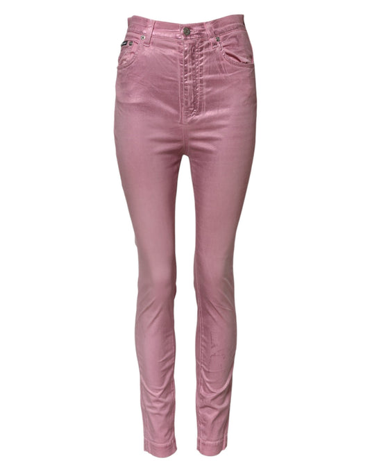 Dolce & Gabbana – GRACE – Enge Jeans mit hoher Taille, Pink