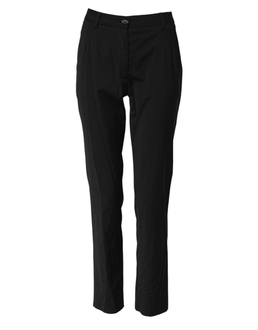 Dolce & Gabbana – Schwarze, schmal zulaufende STAFF-Hose mit mittlerer Taille
