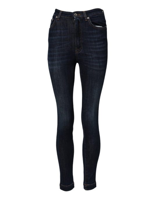Dolce & Gabbana, Blaue GRACE Skinny-Jeans mit hoher Taille