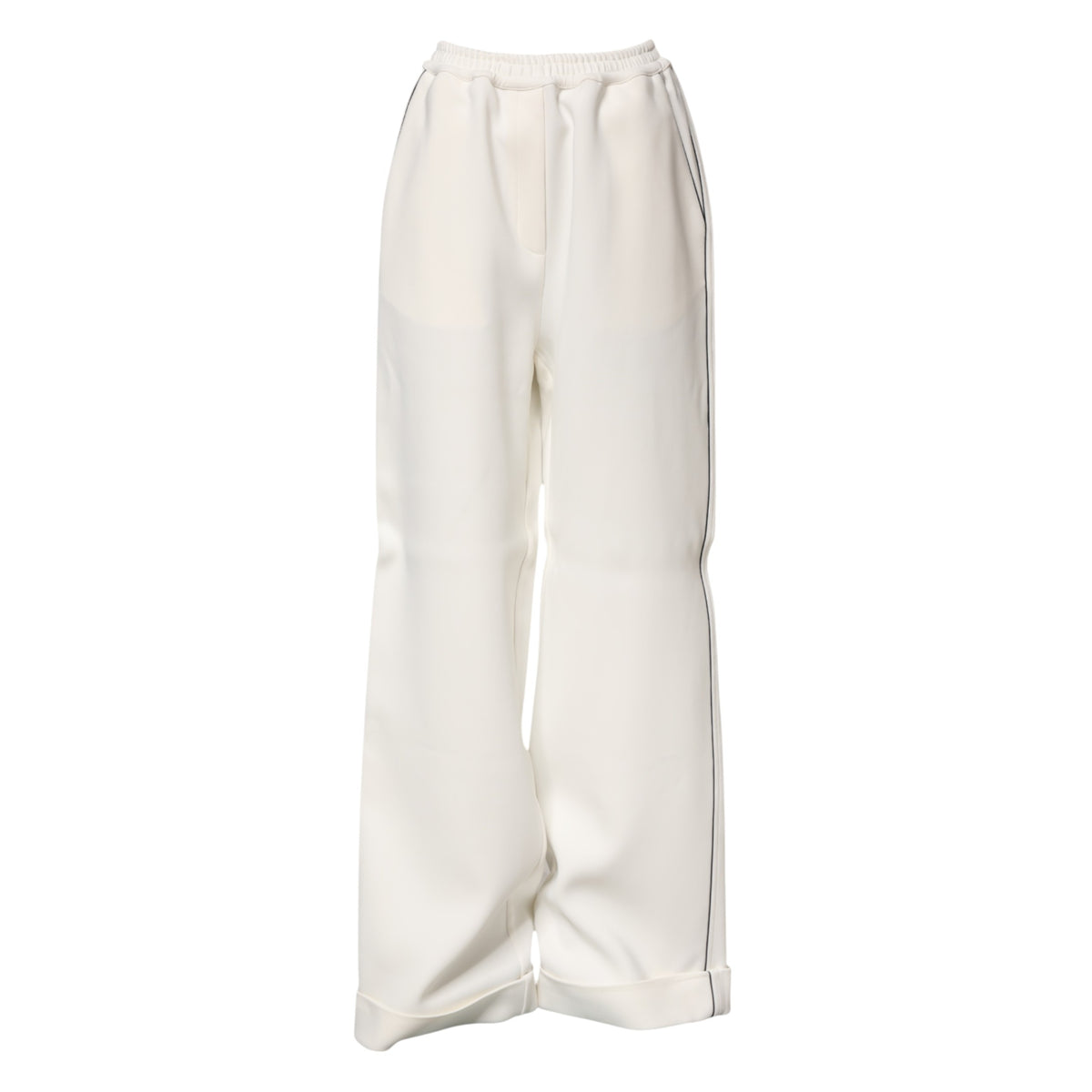 Dolce & Gabbana – Weiße Viskose-Schlupfhose mit weitem Bein