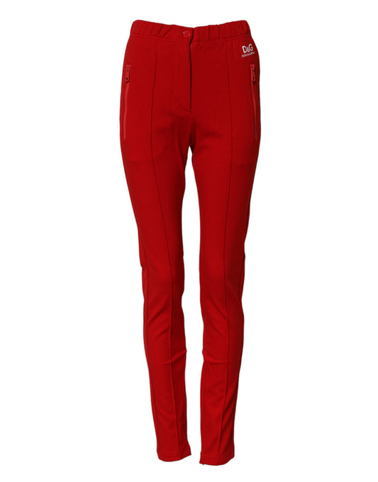 Dolce & Gabbana, rote Slim-Fit-Hose mit mittlerer Taille