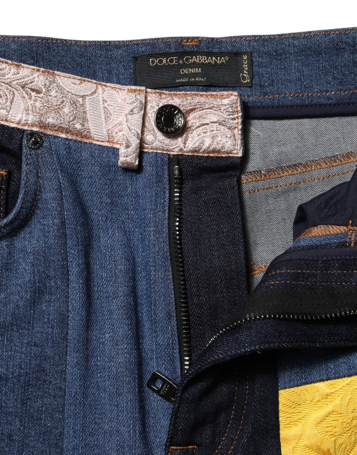 Dolce & Gabbana – Mehrfarbige Skinny-Jeans im Patchwork-Stil