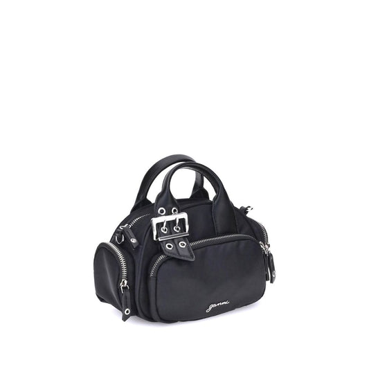 Ganni Schwarze Nylon-Schultertasche