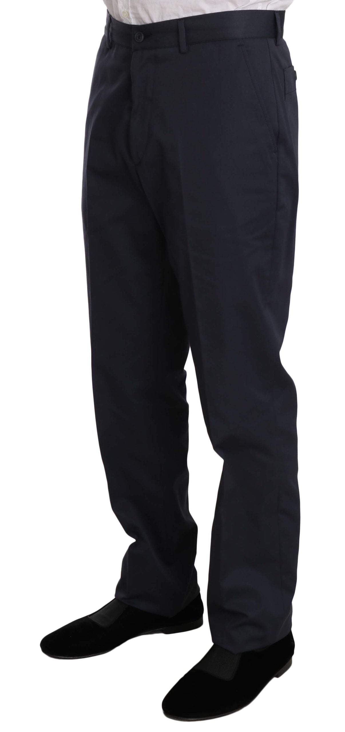 Romeo Gigli Two Piece 3 Button Cotton Blue Solid Suit