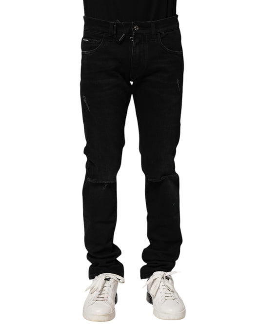 Dolce & Gabbana – Schwarze Skinny-Jeans aus Baumwolle