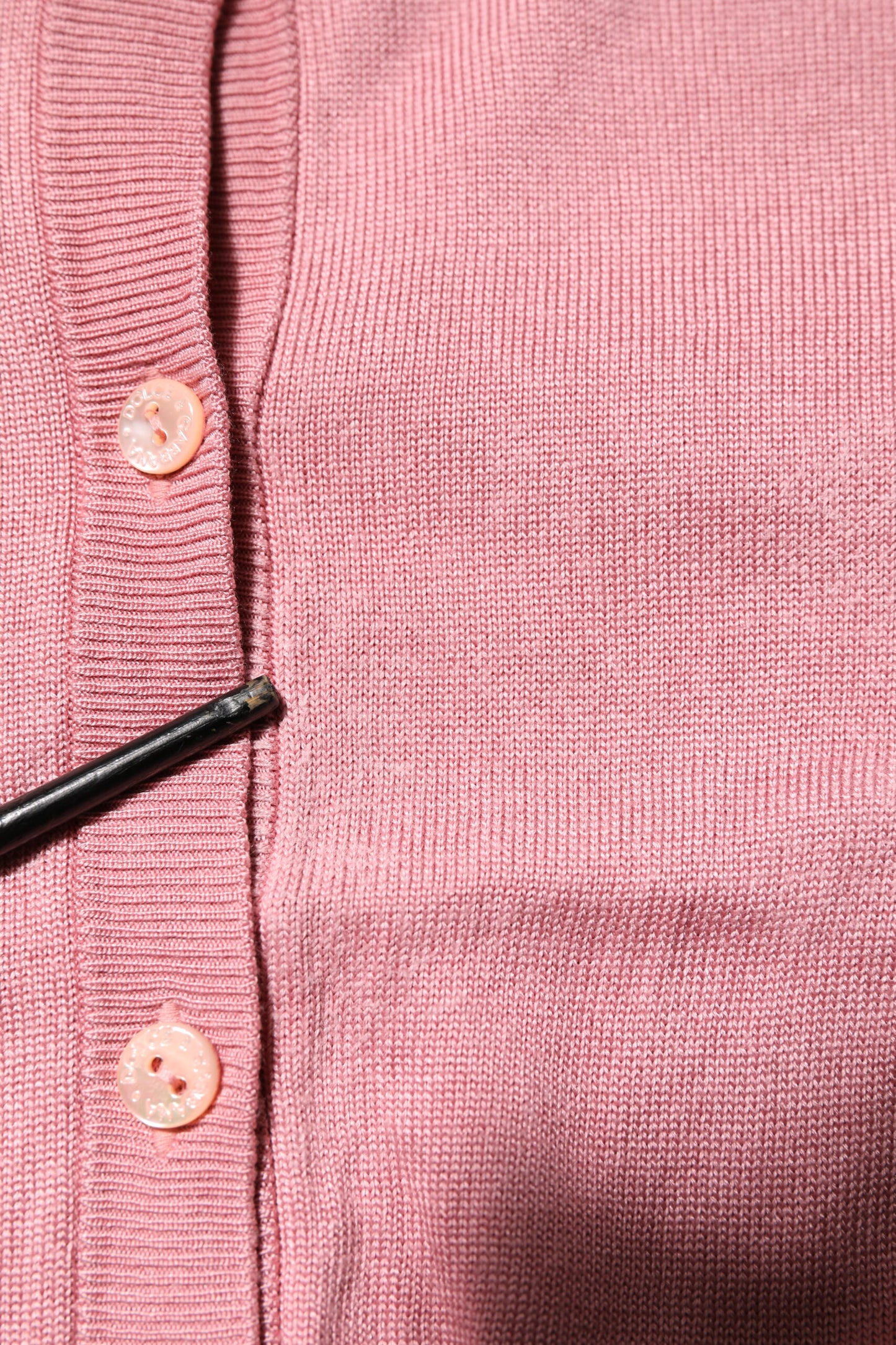 Dolce & Gabbana – Kurzer Cardigan aus Seide mit Rundhalsausschnitt in Rosa