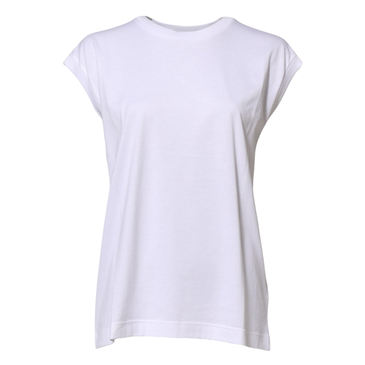 Dolce & Gabbana – Ärmelloses Tank-T-Shirt aus weißer Baumwolle für Damen