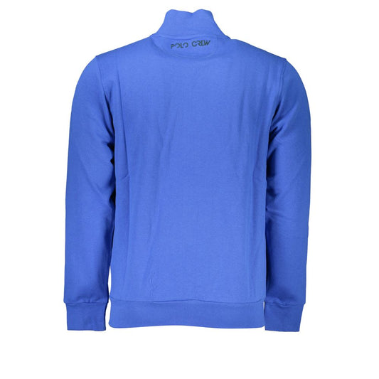 La Martina Blue Cotton Men Sweatshirt