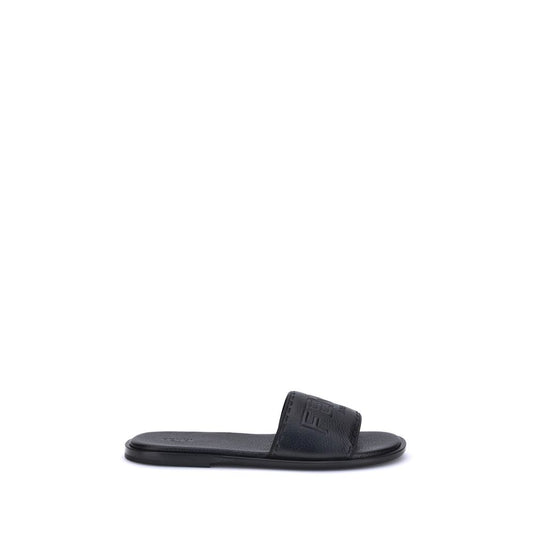 Fendi Sandalen aus schwarzem Kalbsleder, Modell Bos Taurus