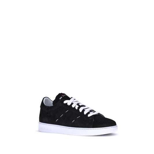 Kiton Schwarze Gummi-Sneaker mit niedrigem Schaft