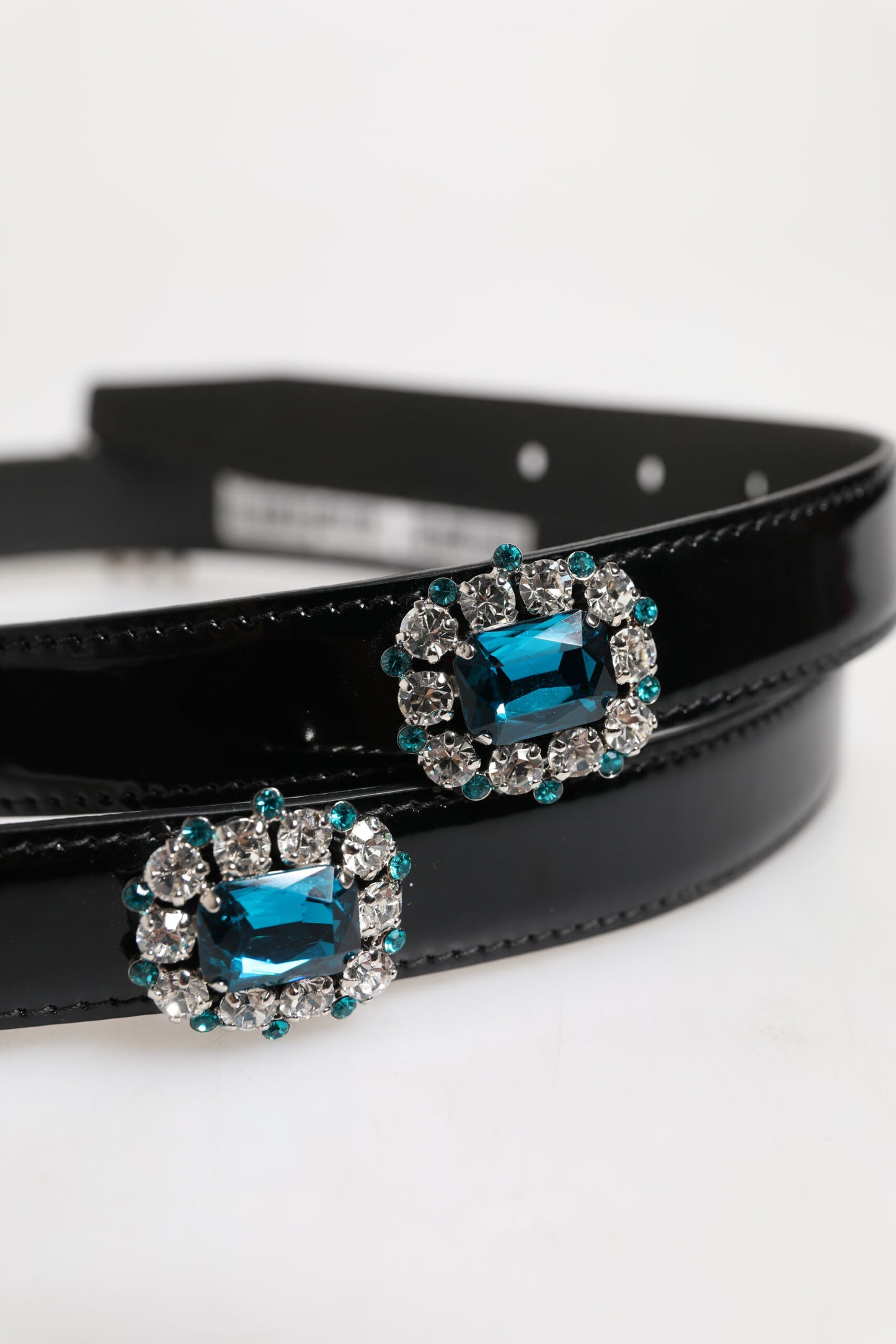 Dolce & Gabbana – Schwarzer Gürtel mit verzierter Logoschnalle aus Metall