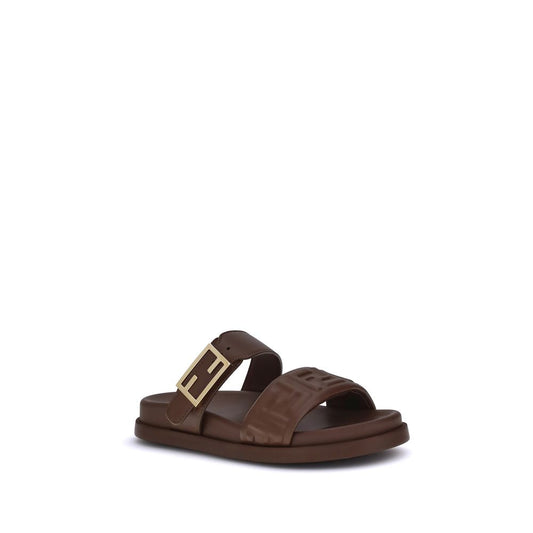 Fendi Braune Kalbsleder-Sandalen Modell Bos Taurus