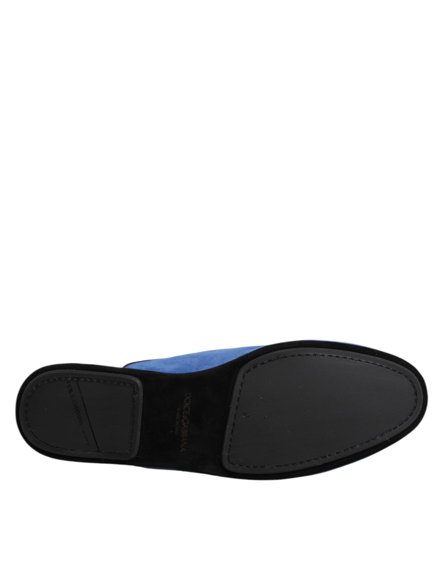 Dolce & Gabbana – Flache Slipper „Capra Slides“ aus Wildleder in Blau
