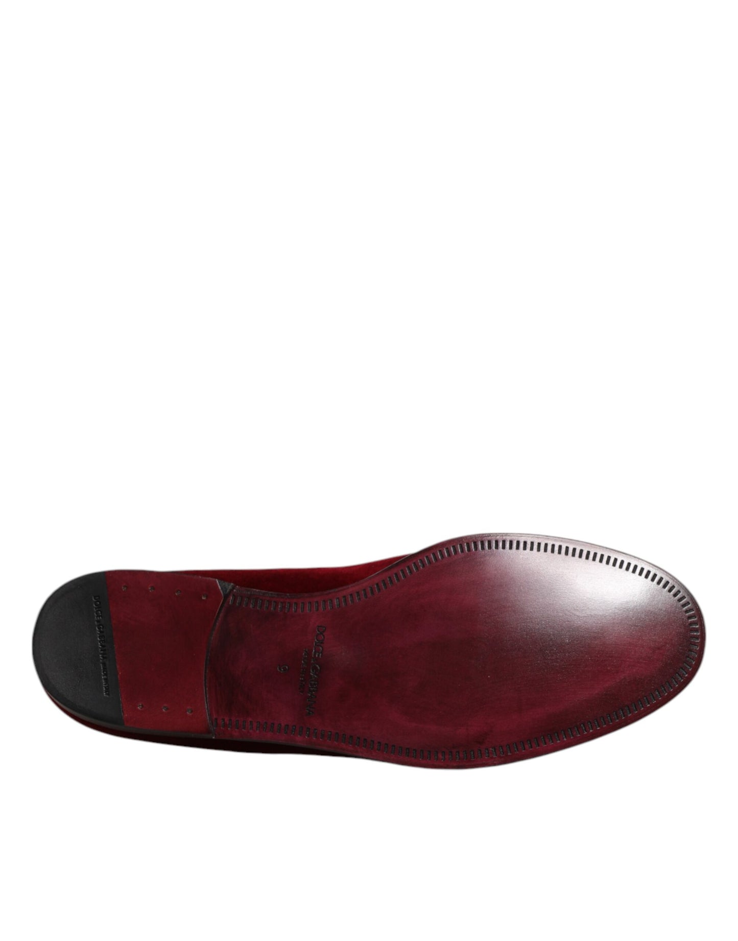 Dolce & Gabbana – Slipper aus rotem Baumwollsamt, formelle Schuhe