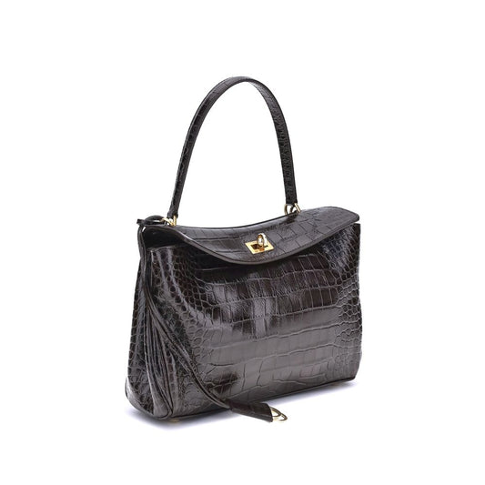 Balenciaga Schultertasche aus schwarzem Kalbsleder Bos Taurus