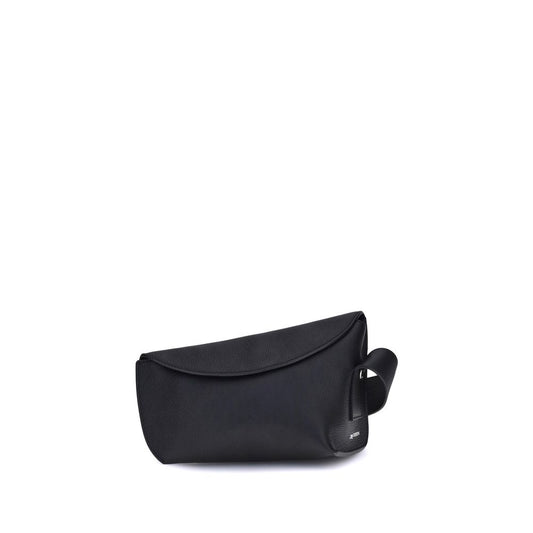 Alexander McQueen Schultertasche Bos Taurus aus schwarzem Kalbsleder