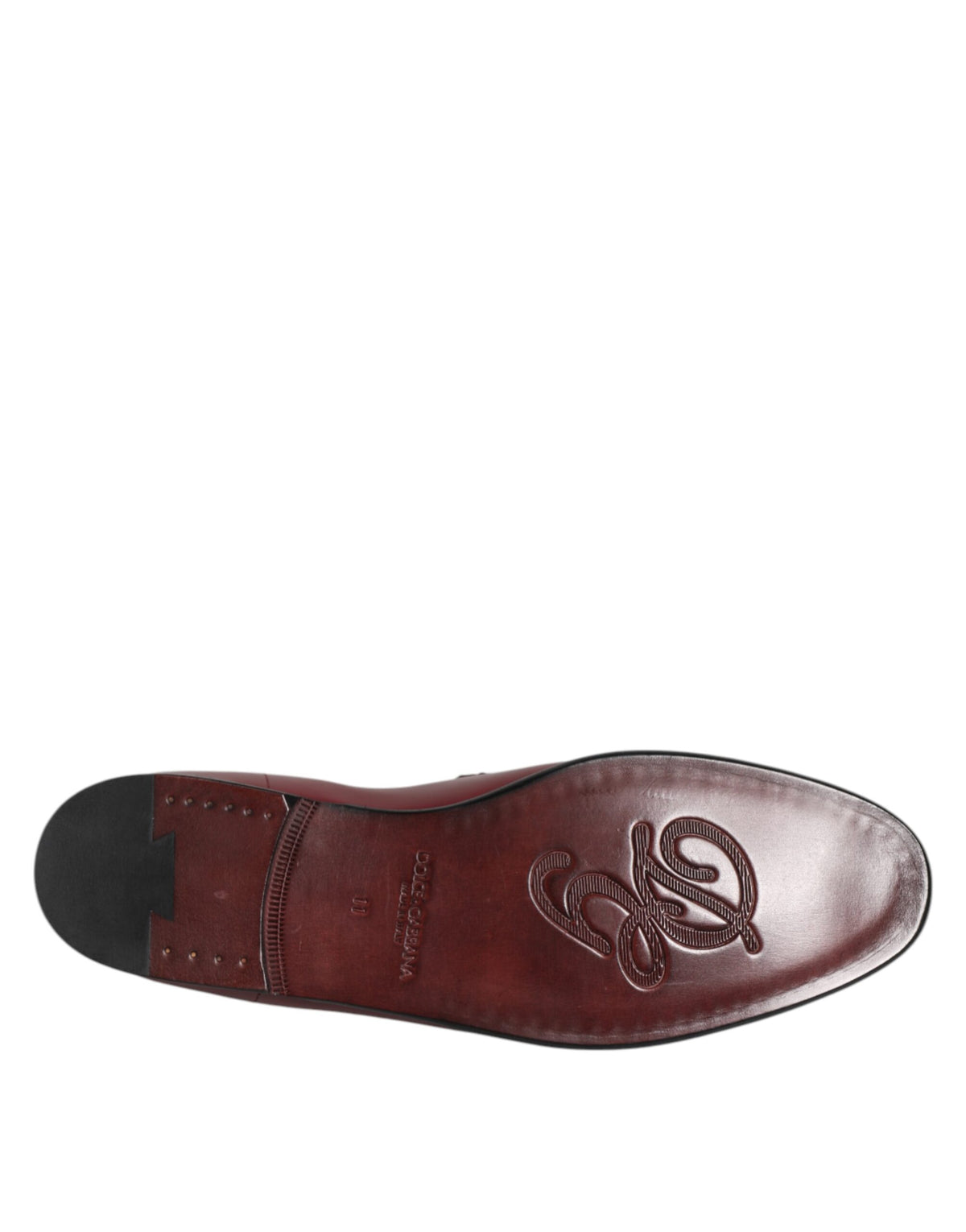 Dolce & Gabbana – Formelle Slipper aus burgunderrotem Kalbsleder