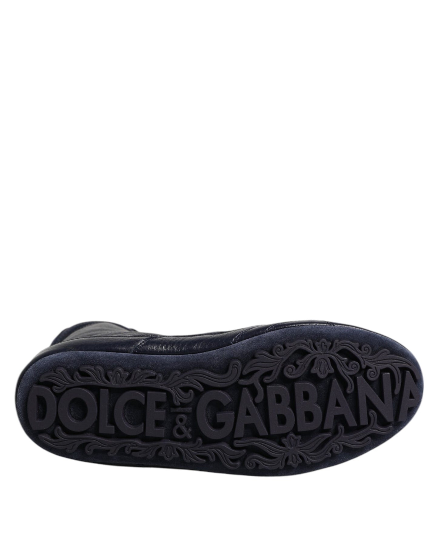 Dolce & Gabbana Dunkelblaue Leder KING High Top Sneakers Schuhe