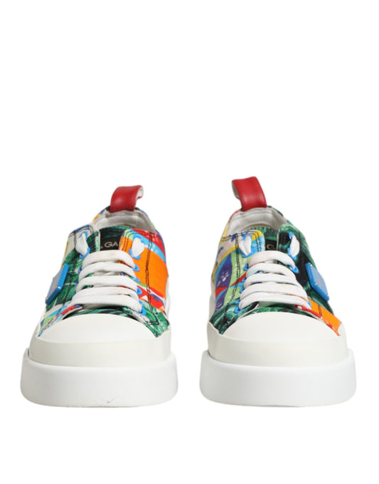 Dolce & Gabbana Mehrfarbige Patchwork Low Top Sneakers Schuhe