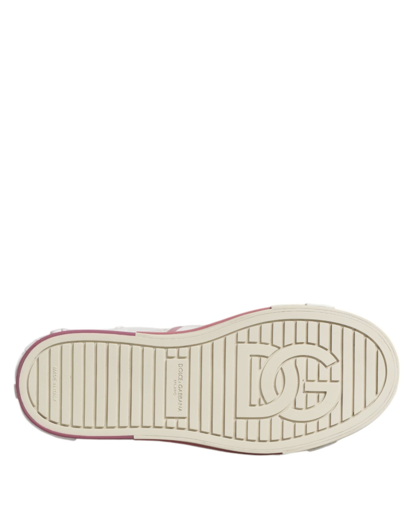 Dolce & Gabbana Weiß Rosa Leder Low Top Sneakers Schuhe