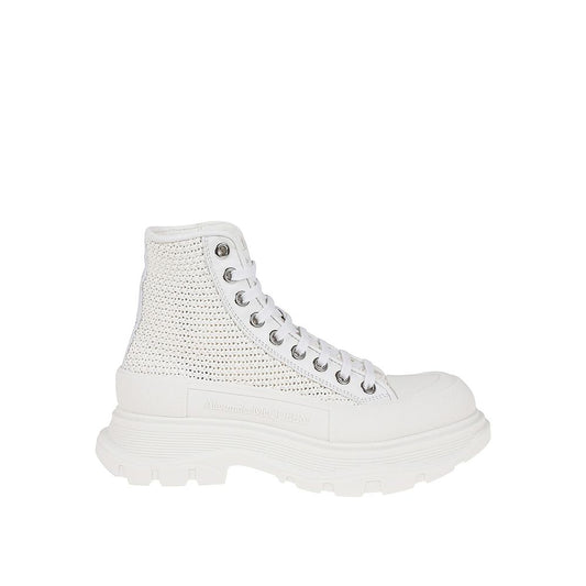 Alexander McQueen Weiße Raffia High-Top Sneaker