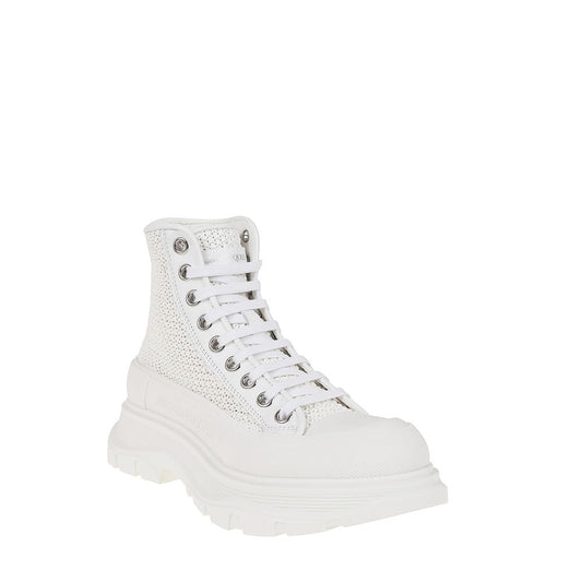 Alexander McQueen Weiße Raffia High-Top Sneaker