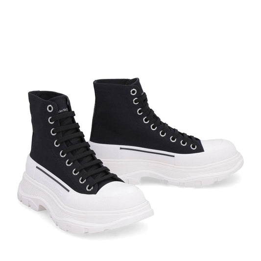 Alexander McQueen Schwarze Canvas-Sneaker mit hohem Schaft