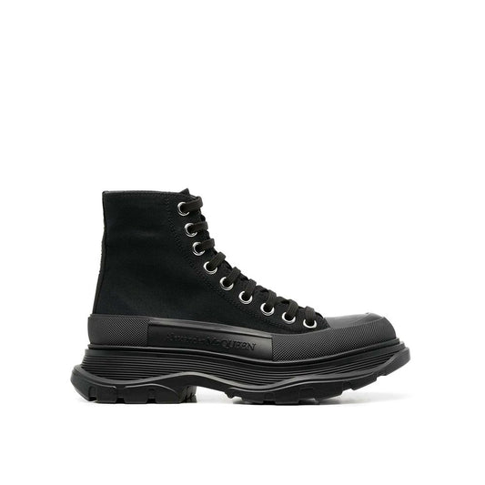 Alexander McQueen Schwarze Canvas-Sneaker mit hohem Schaft