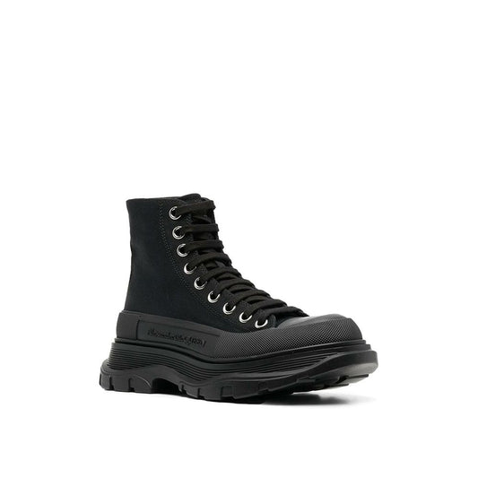 Alexander McQueen Schwarze Canvas-Sneaker mit hohem Schaft