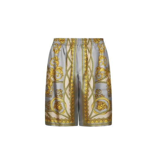 Versace Graue Seiden-Shorts und Mini-Shorts