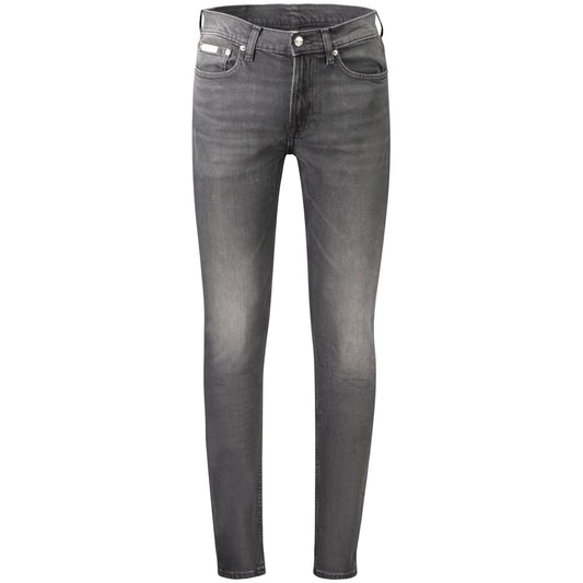 Calvin Klein – Slim Taper-Jeans aus schwarzer Baumwolle für Herren