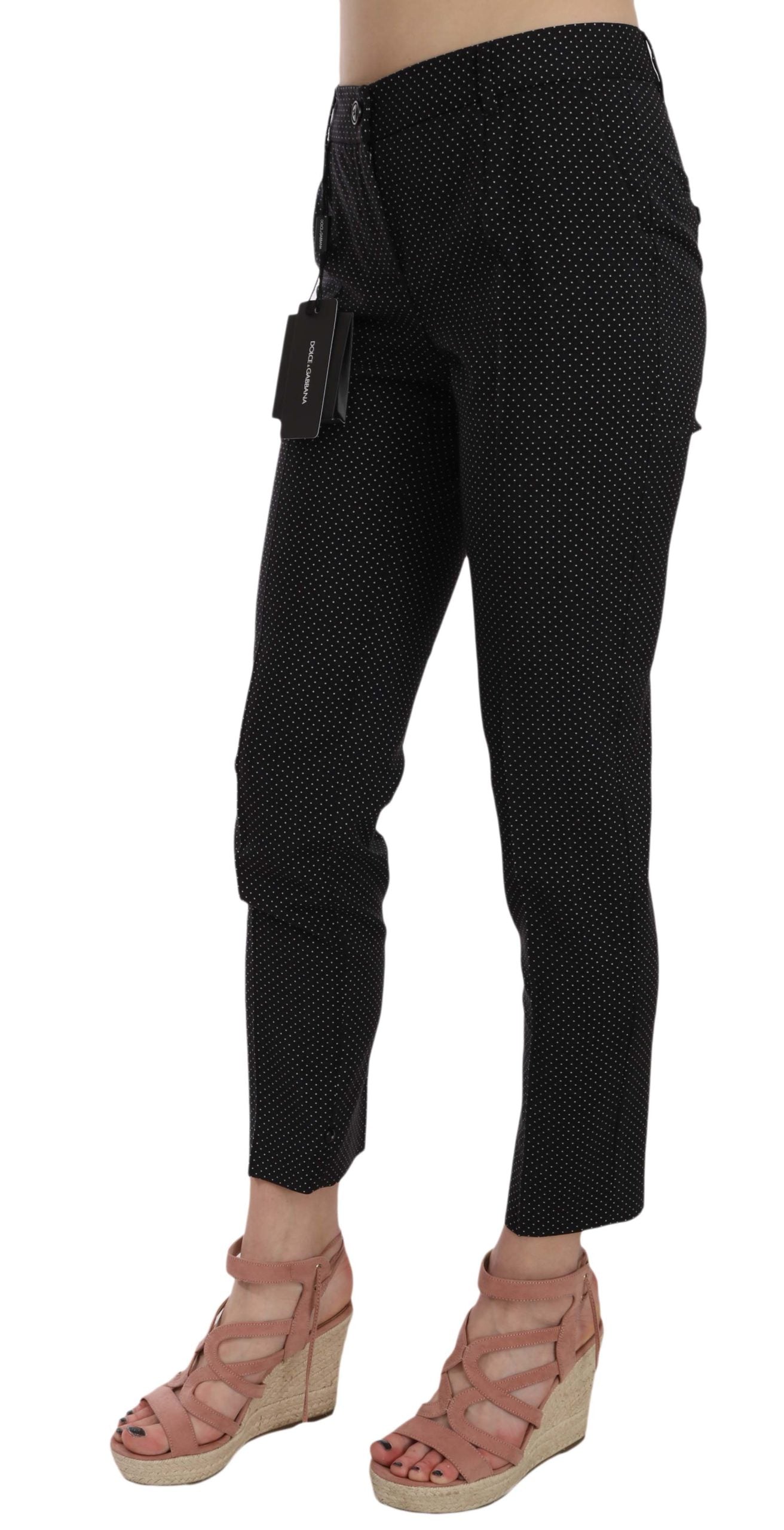 Dolce & Gabbana – Schmale Caprihose mit Punkten und konischen Hosen