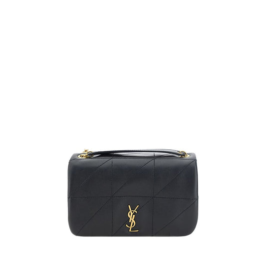 Saint Laurent Schwarze Lammschultertasche aus Ovis Aries Leder