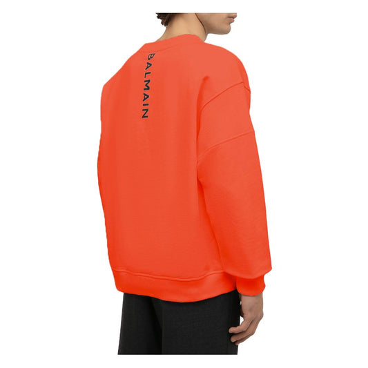 Balmain Orangefarbener Baumwollpullover für Herren