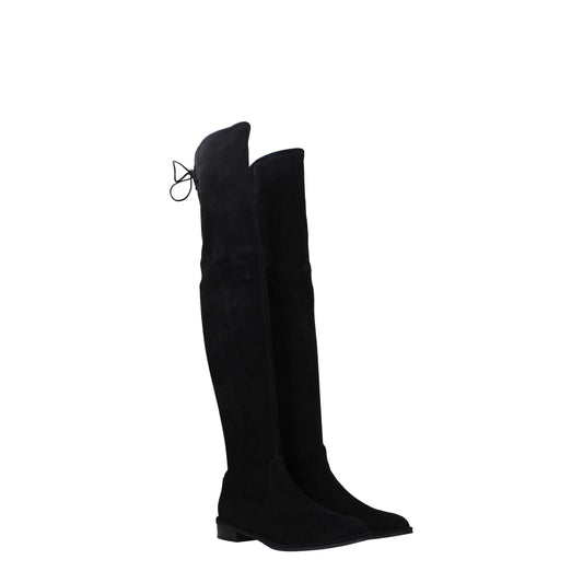 Stuart Weitzman Overknee-Stiefel aus schwarzem Leder