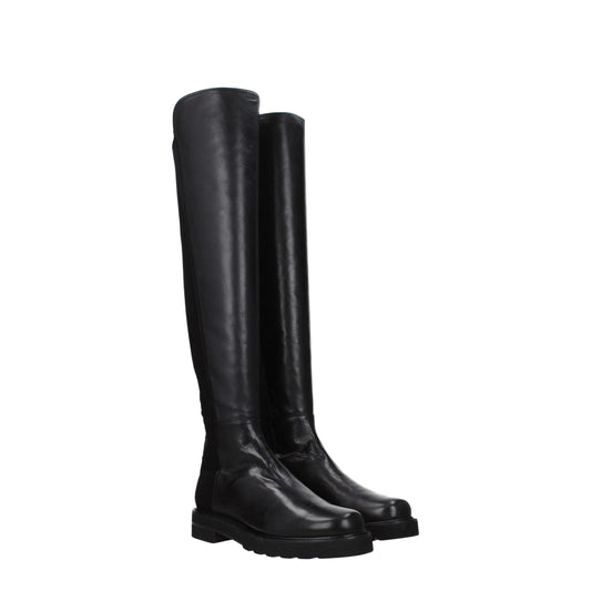 Stuart Weitzman Overknee-Stiefel aus schwarzem Leder