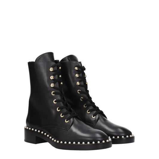 Stuart Weitzman – Schwarze Lederstiefeletten